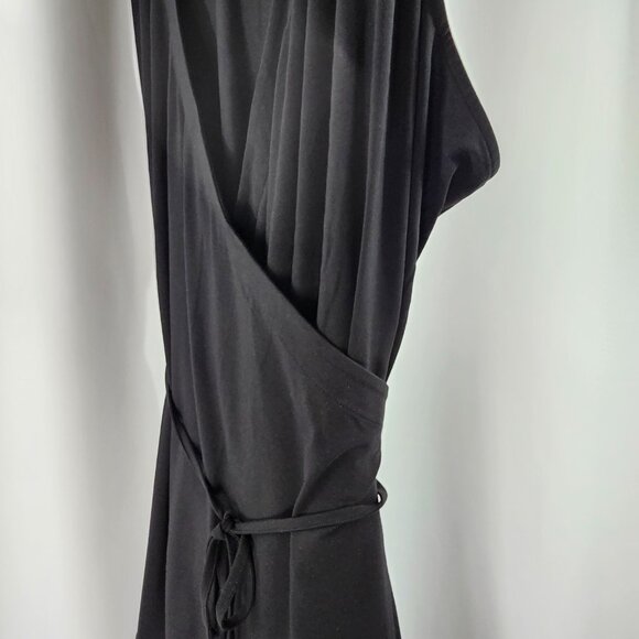 Universal Standard Black Tiered Ruffle Sleeveless Jersey Wrap Dress Size 6X NWT - Picture 4 of 12